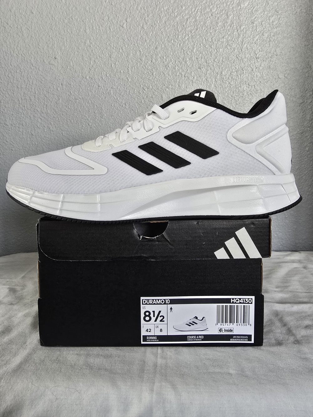 Adidas Duramo 10 White & Black Running Shoe